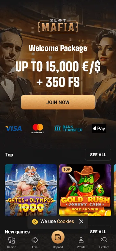 Slot Mafia Casino games on a mobile device