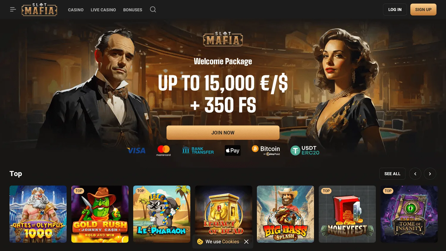 Slot Mafia Casino game library on desktop